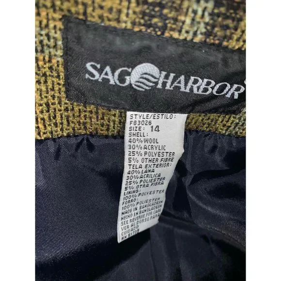 Vintage Plaid Wool Oversized Blazer Size 14 - Picture 11 of 11